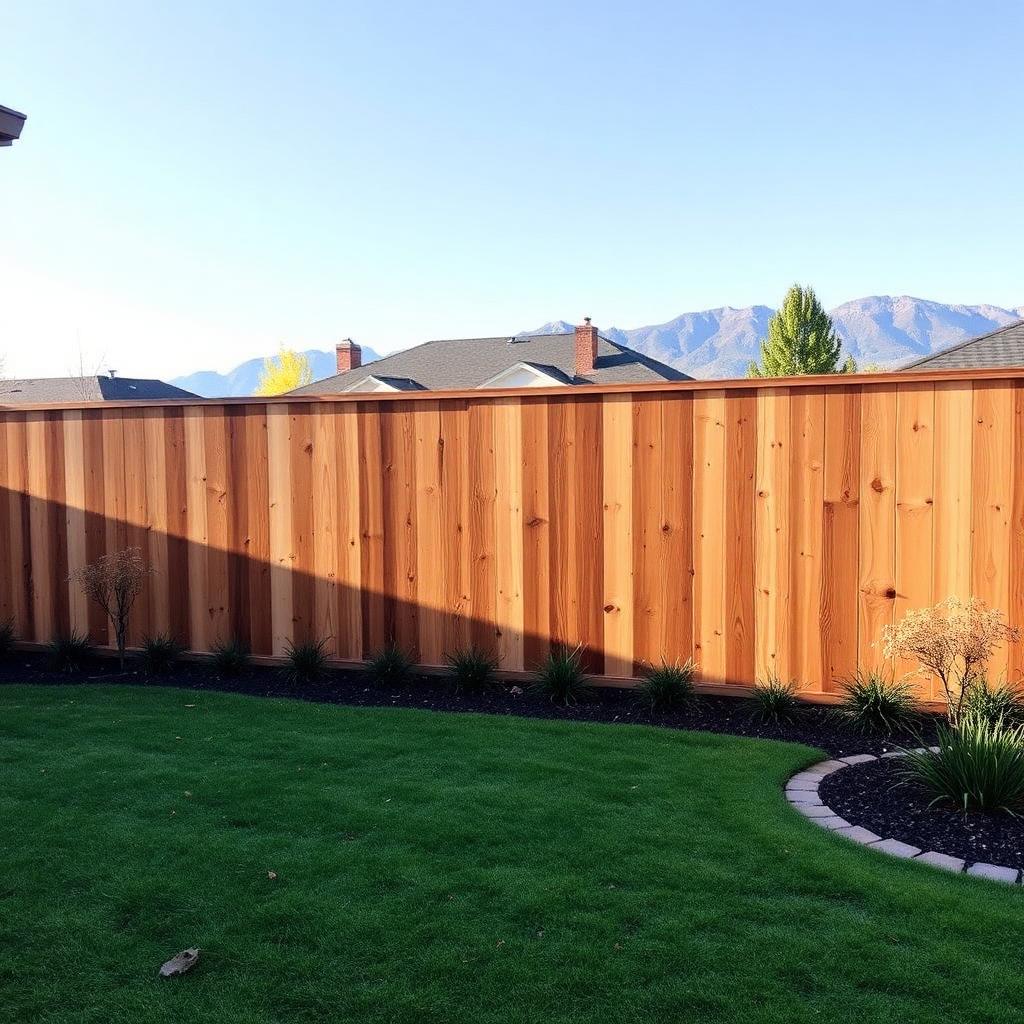 Beautiful finished cedar privacy fence in Boise