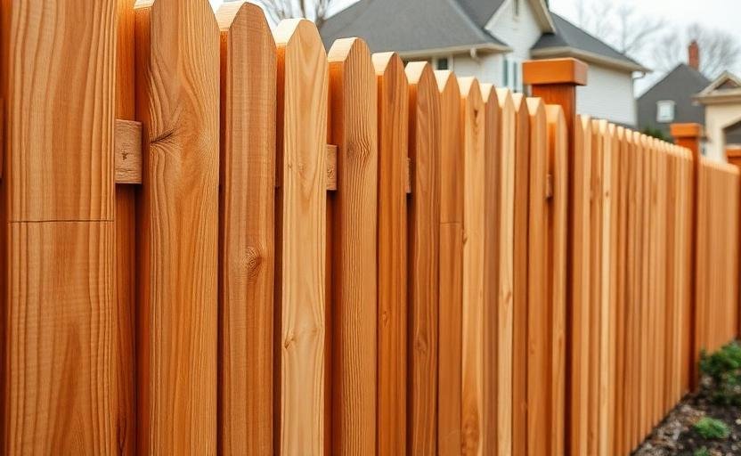 Beautiful residential wooden fence